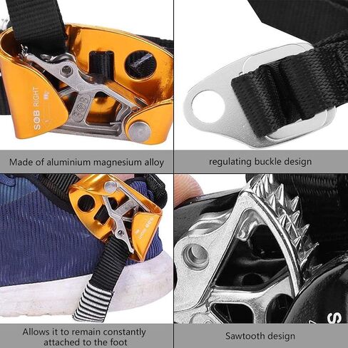 Tbest Foot Ascender,Right/Left Foot Ascender Riser for Rock Climbing Mountaineering Equipment for Mountaineering, Rock Climbing, Fire Rescue, or Engineering Protection. in Saudi Arabia