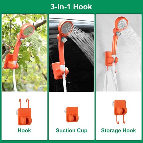WADEO Portable Shower for Camping, Outdoor Electric Shower Rechargeable Pump with Intelligent Digital Display, Camping Shower Head Nozzle for Camping, Hiking, Traveling, Washing in Saudi Arabia