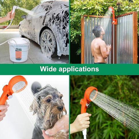 WADEO Portable Shower for Camping, Outdoor Electric Shower Rechargeable Pump with Intelligent Digital Display, Camping Shower Head Nozzle for Camping, Hiking, Traveling, Washing in Saudi Arabia