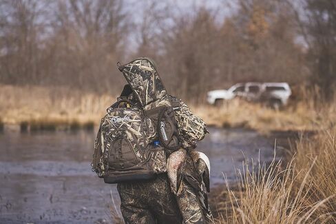 حقيبة ظهر/حقيبة للصيد، حقيبة متينة لصيد البط مع حزام خصر وقاعدة مقاومة للماء، Realtree MAX-7 Camo in Kuwait