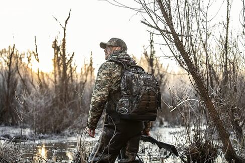Hunting Backpack/Bag, Durable Duck Hunting Bag with Waist Belt & Waterproof Bottom, Mossy Oak Bottomland Camo in Kuwait