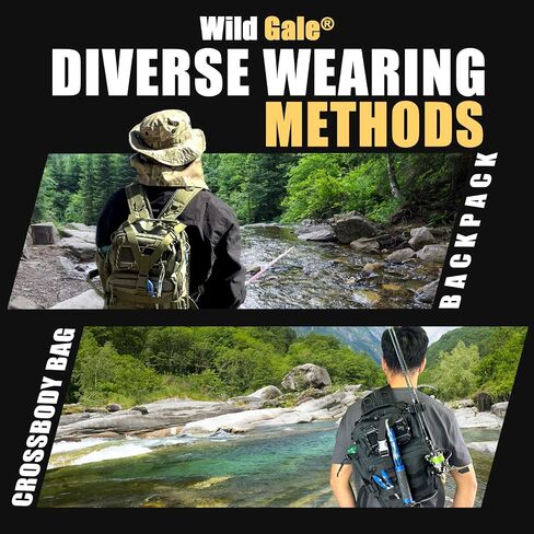 Fishing Backpack - Fishing Gifts For Men - Fishing Backpack With Rod Holder - Fishing Tackle Backpack Bag (Black) in Saudi Arabia