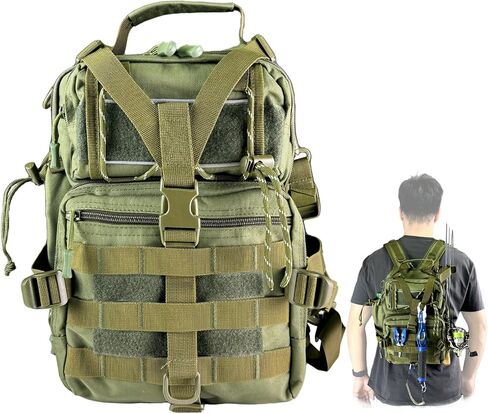 Fishing Backpack - Fishing Gifts For Men - Fishing Backpack With Rod Holder - Fishing Tackle Backpack Bag (Black) in Saudi Arabia