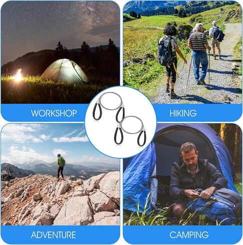 Wire Saw 2Pcs Stainless Steel Cable Saw Survival Hand Pocket String Rope Saw Emergency Survival Saw Pvc Pipe Cutting Tool For Cutting Wood Camping Saw Camping Hiking Hunting（Black 27.56 Inch） in Saudi Arabia
