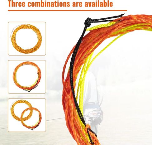 Goture Tenkara Line 2 قطعة خط صيد مدبب من البوليستر، خط طائر مضفر ملفوف، خط طيران بطول 12 قدم/3.6 متر، لون برتقالي مختلط in Saudi Arabia