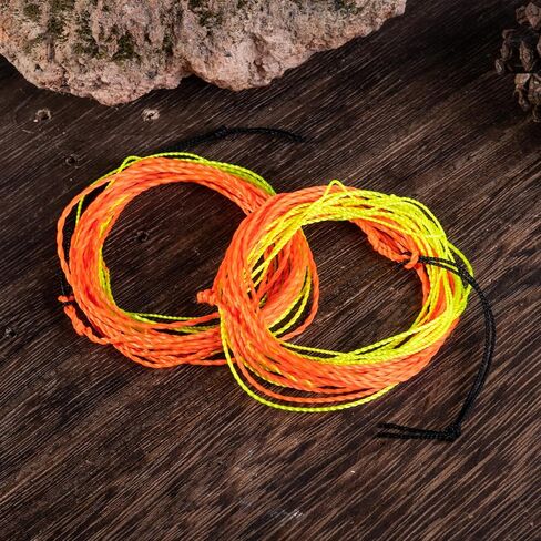 Goture Tenkara Line 2 قطعة خط صيد مدبب من البوليستر، خط طائر مضفر ملفوف، خط طيران بطول 12 قدم/3.6 متر، لون برتقالي مختلط in Saudi Arabia