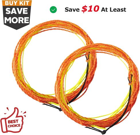Goture Tenkara Line 2 قطعة خط صيد مدبب من البوليستر، خط طائر مضفر ملفوف، خط طيران بطول 12 قدم/3.6 متر، لون برتقالي مختلط in Saudi Arabia