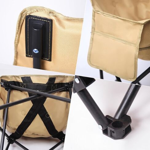 OverSize Foldable Outdoor Chair, Lawn Chair, Highback Camping Chairs for Adults, Folding chairs for Outside, Thickened Steel Pipe, Padded with Cotton, Side Pocket & Carry Bag in Kuwait