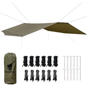 GEERTOP 14x12 ft Camping Tarp, Waterproof Tent Tarp Shelter Survival Tarp Rain Fly for Camping, Picnic, Beach, Festival, Outdoor Activities
