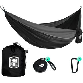 Portable Hammock,Lightweight Camping Hammock for Adult&Kid, with Tree Straps & Carabiners,Great for Outdoor,Indoor,Beach,Camping (Blue&Orange)