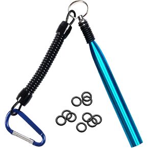 Wacky Rig Tool with Fishing O-Rings, Wacky Worm Rigging Tool Kit for Senko, Fishing Ring Rigging Tools for Clip Soft Baits Worms with Keychain Lanyard Fishing Bait Rigs