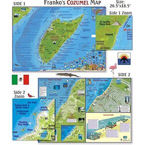 Franko Maps Cozumel Dive Map for Scuba Divers and Snorkelers