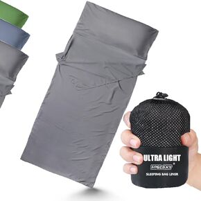 Frelaxy Ultralight Sleeping Bag Liner - Lighter & Compact, 3 Sizes Travel Sheets & Adult Sleep Sack, Comfy Breathable & Cooling & Silky Soft, Quick-Drying, for Backpacking, Hotel, Camping, Hostels