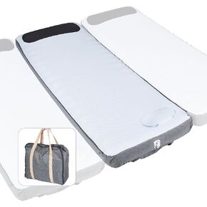 Camping Air Mattress, Unlimited Splicing Mattress All-in-One Carry Bag with Built-in Pump, Breathable Fabric Top, Single Air Bed
