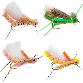 12/24 Fly Fishing Flies Kit Fly Assortment, Dry Flies Wet Flies Streamers Nymphs Flies, Fly Fishing Assortment Kit for Bass Trout Salmon Fishing