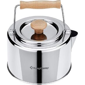 KingCamp 1.2L Camping Kettle Camp Tea Coffee Pot Large Outdoor Hiking Kettle Pot Portable 1.27 Quart Camping Tea Kettle