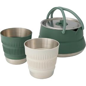 Sea to Summit Detour Stainless Steel Kettle Cook Set (1.6 Liter Kettle, 2 Mugs)