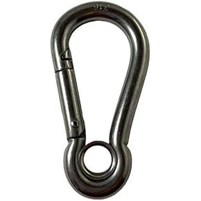 Stainless Steel 316 Spring Hook with Eyelet Carabiner 9mm Marine Grade