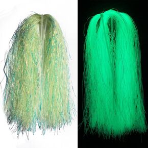 4 packs/lot 0.7mm Width Luminous Glow in The Dark Shimmer Flashabou Tinsel Pike Bass Streamers Fly Tying Materials