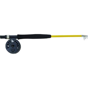 Eagle Claw PK66TF Pack-It Fly Combo, 6'6" Length, 1 Piece Telescopic. #3 Line Weight, Yellow Rod/Black Reel