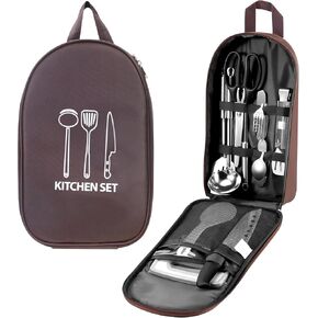 Camp Kitchen Organizer, High-Capacity Camping Cooking Utensils Bag, Multi-Pocket Waterproof Portable Storage for Camp Kitchen Kit, Camping,BBQ（1 Bag）
