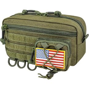 Tactical Molle Pouch, Water-resistant Admin Pouch with US Flag Patch, Utility Molle Pouches for Tactical Vest Backpack