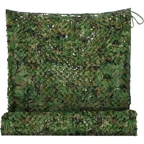 Double Layer Camo Netting Camouflage Netting - Bulk Roll Camouflage Net with Nylon Ropes, Military Netting Party Decorations Sunshade Camo Mesh for Hunting Blind