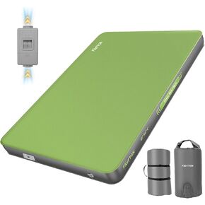 Self Inflating Sleeping Pad with Built-in Electric Pump, 3.15" Thick Memory Foam Camping Mattress, Fast Inflating Camping Sleeping Pad with Pillow, 4 Season Insulated Sleeping Pad for Camping, Tent