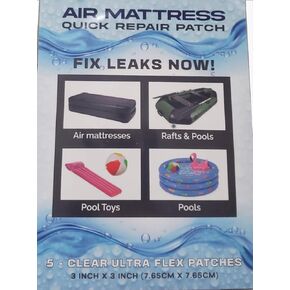 EASC Water Resistant Air Mattress Repair Patch - Repair Kit for Inflatable Boats, Tents, Pool Liners | Durable and Easy to Use, Clear