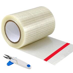 Fiberglass Rv Awning Repair Tape Kit - 5 Inch Wide 39ft Heavy Duty Waterproof Tear Repair Patch for Tent, Tarp, Canopy, Boat with Canvas Tape and Sail Repair Tape