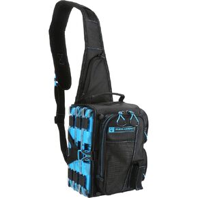 Evolution Fishing Drift Series Sling Pack - Seafoam, 3600 Size, Outdoor Rucksack w/ 3 Fishing Tackle Trays, Built In Rain Fly, Heavy Duty Fishing Sling Pack, Tackle Carrying Case, Plier Holster