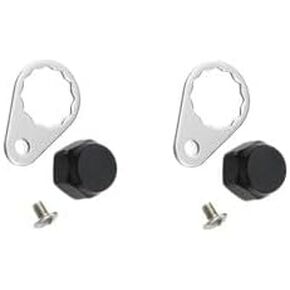 2Pcs Silver M7 Fishing Reel Screws Nut Caps, Metal Fishing Reel Handle Screw Cap Crank Nuts and Locking Plate Replacement for Left and Right Hand Plate DIY Fishing Accessory Hunting Fishing Reels