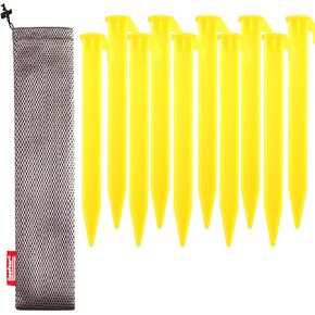 10-Pack Plastic Tent Stakes – 6-Inch Heavy Duty Canopy Anchoring Pegs for Camping, Gardening, Landscaping, Backpacking – Lightweight, Rust-Proof, Reusable Camping Stake