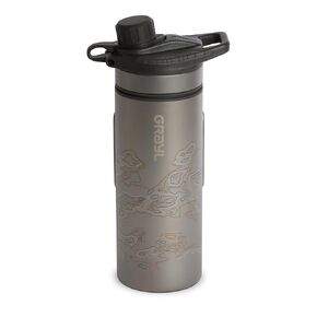GRAYL GeoPress Titanium 24 oz Water Purifier Bottle with Cooking Lid - Filter for Hiking, Camping, Survival, Travel (Olive Drab)