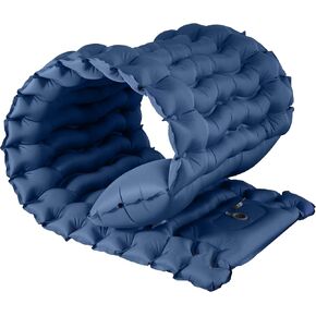 Enlarged and thickened air Sleeping Mats for camping (78.75 x 27.55 X 3.93 inches), 330lbs load capacity, quick inflation in 25 seconds at maximum speed, low noise, TPU coated(Military Green)