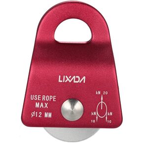 LIXADA 20kN Bearing Mobile Micro Pulley Max Rope 1/2in for Rigging Arborist Climbing
