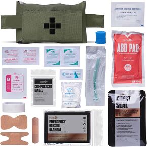 TACTICON V1 Compact IFAK Trauma First Aid Kit for Everyday Carry | EDC Survival Med Kit | Belt or MOLLE Attach | Tactical Emergency EMT Medical Pouch for Belt Vest Car Hiking Travel Sports