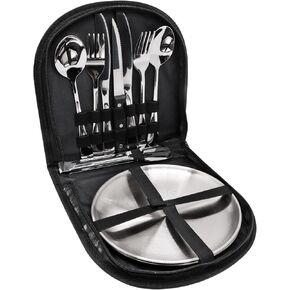 Camping Utensil Set of 10, Stainless Steel Camping Cooking Utensils for Bbqs, Picnics, Travel, Rvs, Camping Essentials
