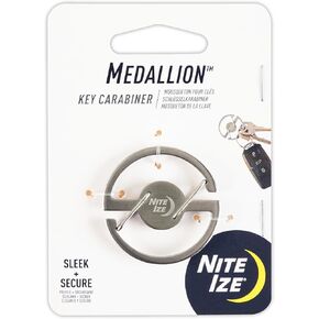 Nite Ize Medallion Key Carabiner, Stainless Steel Key Ring Carabiner With Dual Gates