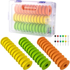 Dr.Fish 3 Pack Fishing Line Storage Holders, Snell Rig Organizer Leader Tackle Box EVA Foam Spool for Carp Fishing Rig Leader Line Keeper Snelled Hook Rig Winding Line Board Storage