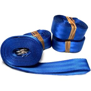 Nylon Webbing Tie Down Straps Double D Ring | 1.5-Inch Wide by 13-Foot Long | 4-Pack | Securing Bounce Houses,Slides,Obstacle Courses,Inflatables,West Coast Frame,High Peak,& Pole Tents