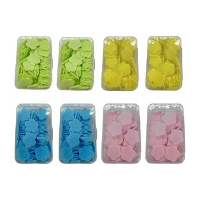 8 Boxes Disposable Scented Soap Sheets, Dissolvable Mini Petal Sheets for Children and Adults Camping Outdoor Hand Washing (4 Flavors)