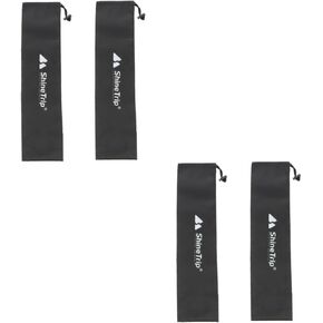 4 PCS tent pole bag walking stick bag hiking poles bag pole carry case Tarp Pole Bag fishing rod bag alpenstock buckle storage bag 210t plaid cloth packing bag travel on foot