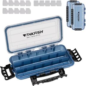 THKFISH Fishing Tackle Box，3400/3500 Tackle Tray Floating Fishing Lure Box Storage Organizer Small Waterproof Tackle Box with Adjustable Dividers,Sun-proof