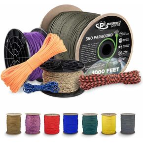 Paracord Planet 550 Paracord – 200+ Colors – Hanks from 10-100 Feet and Spools of 1000 Feet – Great Multi-Use Cord!