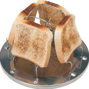 Portable Camping Toaster - Stainless Steel 4 Slice Camp Toaster for Campers, Hikers, Outdoor Enthusiasts, and Families - RV Toaster for Convenient Outdoor Cooking