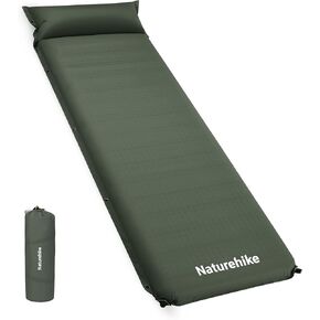 Naturehike Foam Self Inflating Sleeping Pad with R8, 4" Ultra Thick Patchwork Sleeping Mats, 4 Seasons Air Mattress for Camping, Travel, Car, Tent, Cot, Hiking, Beige
