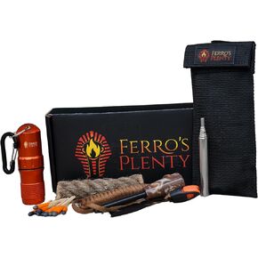 Ferro Rod fire Starter| Flint and Steel fire Starter kit| Waterproof Matches Survival kit with 3.5" Zinc Alloy case| Extra Match Striker| Strike Anywhere Matches| Flint fire Starter Survival Tool| in Saudi Arabia