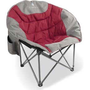 Moon Camping Chairs,Saucer Round Chair for Heavy People, Large Padded Folding Portable Chairs with Side Cup Holder Lawn Chairs Folding Supports up to 300lbs