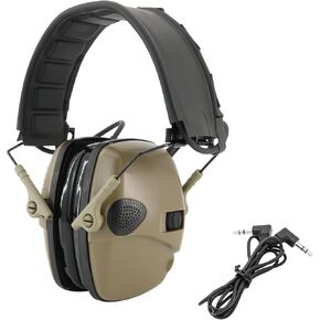 Hearing Protection Ear Defender Tactical Headset+Gel Earpads Noise Reduction NRR 23dB for Hunting Range Mowing
